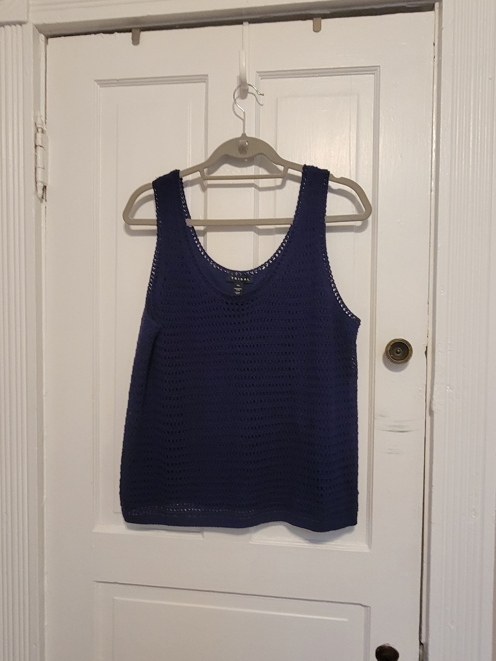 Tribal Navy Blue Crochet Tank Top